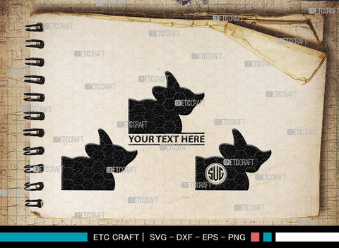 Fox Monogram, Fox Silhouette, Fox SVG, Jackal Svg, Silver Fox Svg, Wildlife Svg, SB00267 SVG ETC Craft 