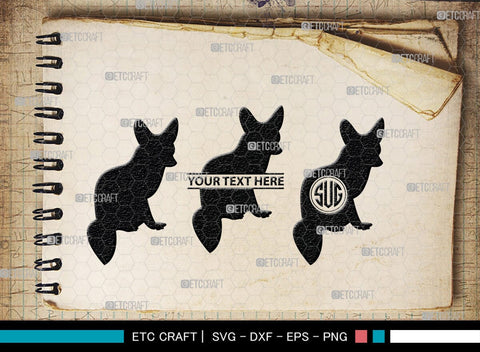 Fox Monogram, Fox Silhouette, Fox SVG, Jackal Svg, Silver Fox Svg, Wildlife Svg, SB00267 SVG ETC Craft 