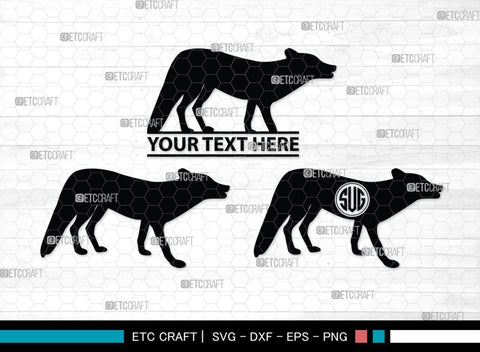 Fox Monogram, Fox Silhouette, Fox SVG, Jackal Svg, Silver Fox Svg, Wildlife Svg, SB00267 SVG ETC Craft 