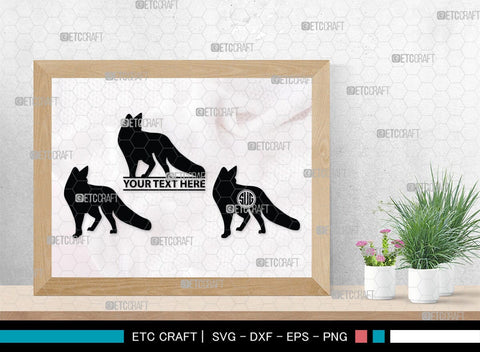 Fox Monogram, Fox Silhouette, Fox SVG, Jackal Svg, Silver Fox Svg, Wildlife Svg, SB00267 SVG ETC Craft 