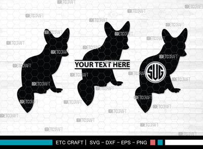 Fox Monogram, Fox Silhouette, Fox SVG, Jackal Svg, Silver Fox Svg, Wildlife Svg, SB00267 SVG ETC Craft 