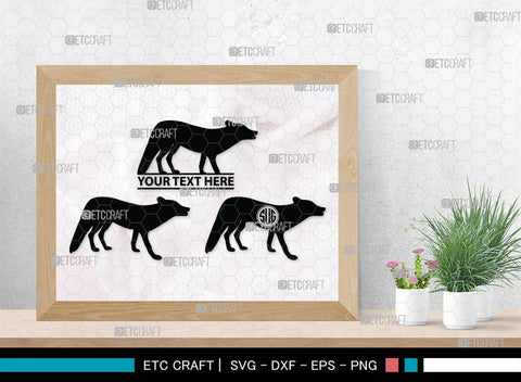 Fox Monogram, Fox Silhouette, Fox SVG, Jackal Svg, Silver Fox Svg, Wildlife Svg, SB00267 SVG ETC Craft 