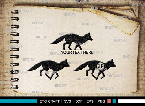 Fox Monogram, Fox Silhouette, Fox SVG, Jackal Svg, Silver Fox Svg, Wildlife Svg, SB00267 SVG ETC Craft 
