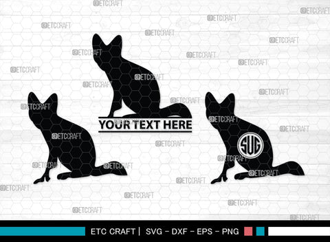 Fox Monogram, Fox Silhouette, Fox SVG, Jackal Svg, Silver Fox Svg, Wildlife Svg, SB00267 SVG ETC Craft 