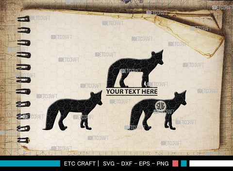 Fox Monogram, Fox Silhouette, Fox SVG, Jackal Svg, Silver Fox Svg, Wildlife Svg, SB00267 SVG ETC Craft 