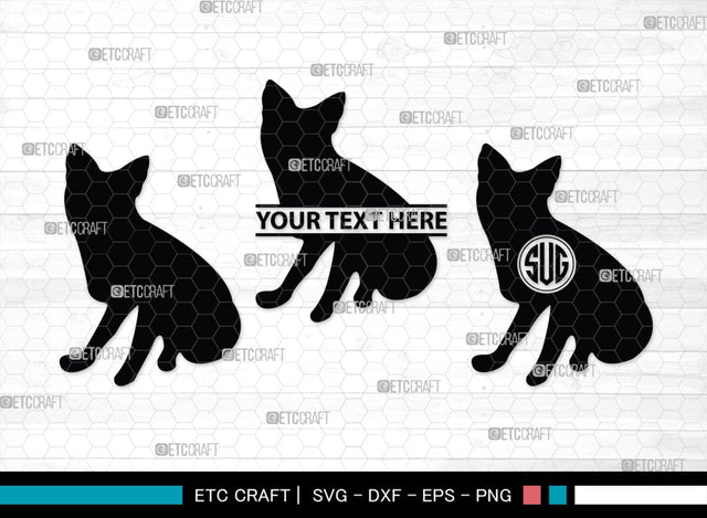 Fox Monogram, Fox Silhouette, Fox SVG, Jackal Svg, Silver Fox Svg, Wildlife Svg, SB00267 SVG ETC Craft 