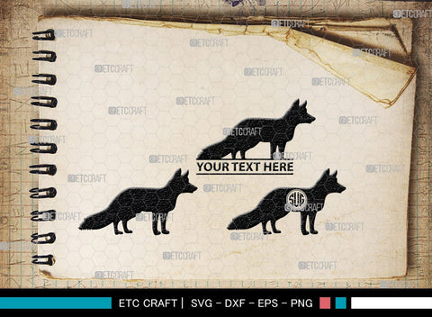 Fox Monogram, Fox Silhouette, Fox SVG, Jackal Svg, Silver Fox Svg, Wildlife Svg, SB00267 SVG ETC Craft 