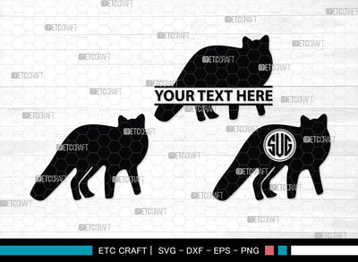Fox Monogram, Fox Silhouette, Fox SVG, Jackal Svg, Silver Fox Svg, Wildlife Svg, SB00267 SVG ETC Craft 