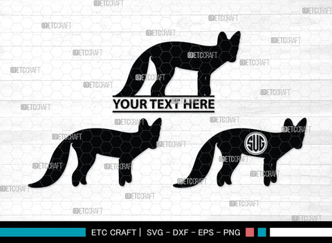 Fox Monogram, Fox Silhouette, Fox SVG, Jackal Svg, Silver Fox Svg, Wildlife Svg, SB00267 SVG ETC Craft 