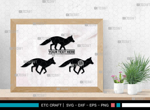 Fox Monogram, Fox Silhouette, Fox SVG, Jackal Svg, Silver Fox Svg, Wildlife Svg, SB00267 SVG ETC Craft 