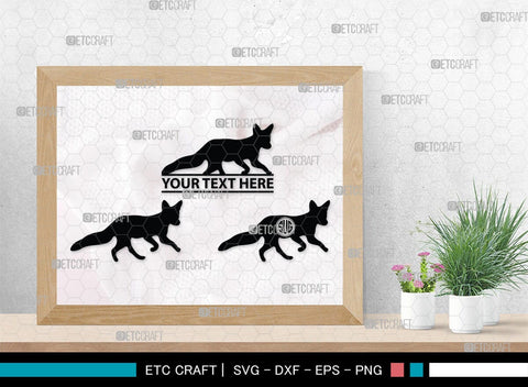 Fox Monogram, Fox Silhouette, Fox SVG, Jackal Svg, Silver Fox Svg, Wildlife Svg, SB00267 SVG ETC Craft 