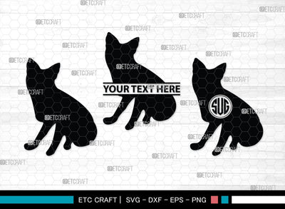 Fox Monogram, Fox Silhouette, Fox SVG, Jackal Svg, Silver Fox Svg, Wildlife Svg, SB00267 SVG ETC Craft 