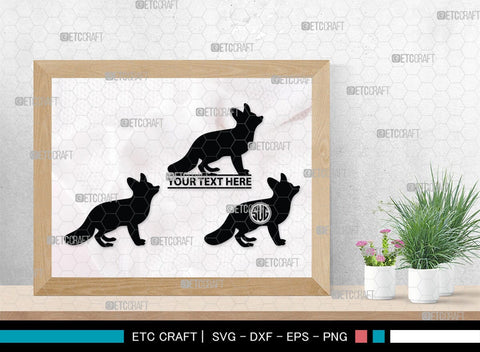 Fox Monogram, Fox Silhouette, Fox SVG, Jackal Svg, Silver Fox Svg, Wildlife Svg, SB00267 SVG ETC Craft 