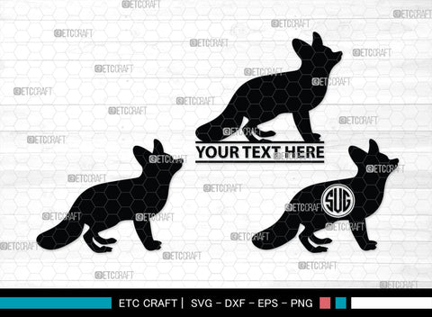 Fox Monogram, Fox Silhouette, Fox SVG, Jackal Svg, Silver Fox Svg, Wildlife Svg, SB00267 SVG ETC Craft 