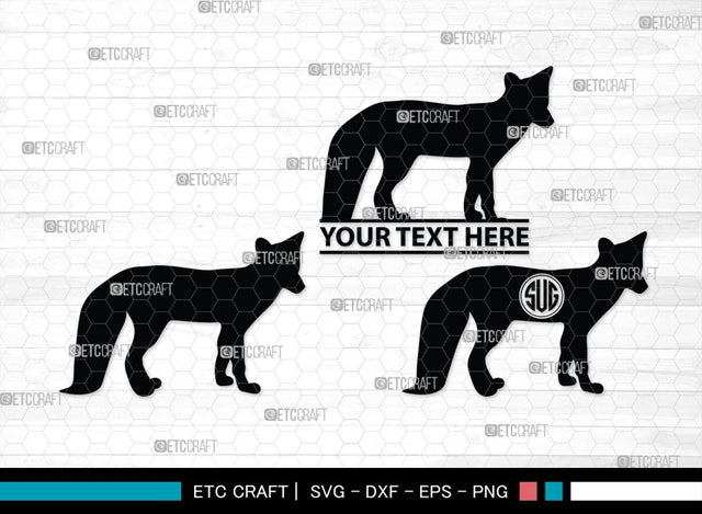 Fox Monogram, Fox Silhouette, Fox SVG, Jackal Svg, Silver Fox Svg, Wildlife Svg, SB00267 SVG ETC Craft 
