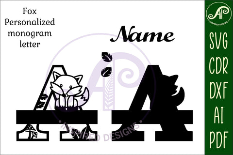 Fox Monogram Letter A SVG Cut File SVG APInspireddesigns 