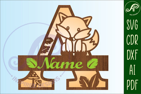 Fox Monogram Letter A SVG Cut File SVG APInspireddesigns 
