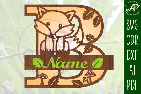 Fox Monogram Letter B SVG Cut File SVG APInspireddesigns 
