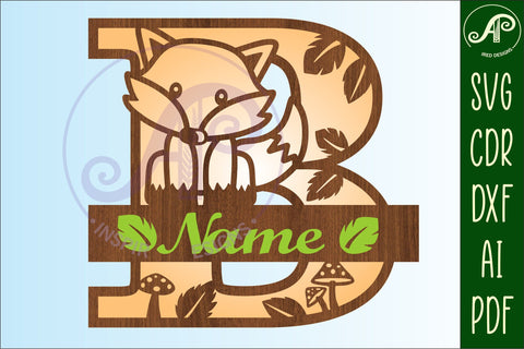 Fox Monogram Letter B SVG Cut File SVG APInspireddesigns 