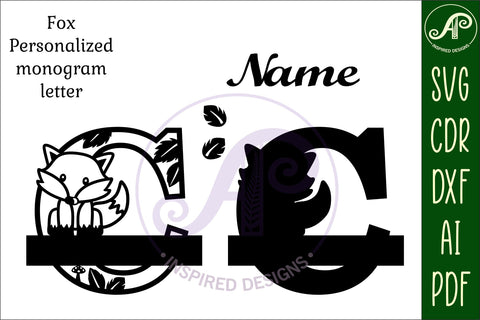 Fox Monogram Letter C SVG Cut File SVG APInspireddesigns 