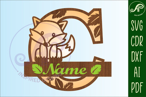Fox Monogram Letter C SVG Cut File SVG APInspireddesigns 