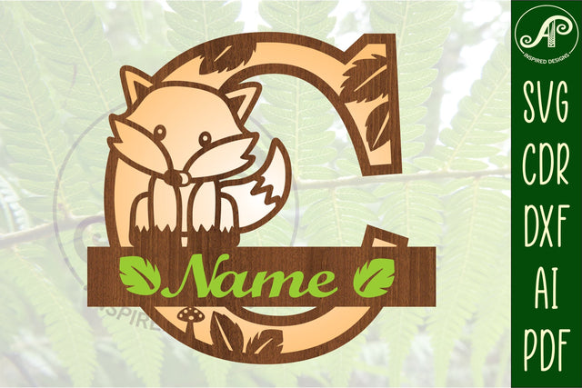 Fox Monogram Letter C SVG Cut File SVG APInspireddesigns 