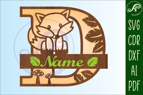 Fox Monogram Letter D SVG Cut File SVG APInspireddesigns 