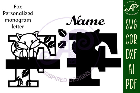Fox Monogram Letter F SVG Cut File SVG APInspireddesigns 