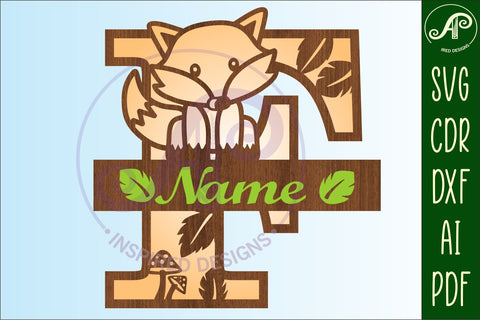 Fox Monogram Letter F SVG Cut File SVG APInspireddesigns 