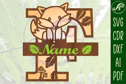 Fox Monogram Letter F SVG Cut File SVG APInspireddesigns 