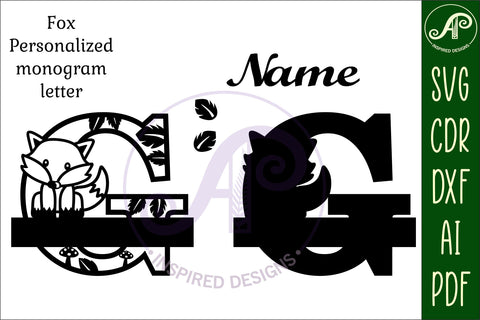 Fox Monogram Letter G SVG Cut File SVG APInspireddesigns 