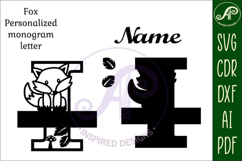 Fox Monogram Letter I SVG Cut File SVG APInspireddesigns 