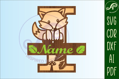 Fox Monogram Letter I SVG Cut File SVG APInspireddesigns 