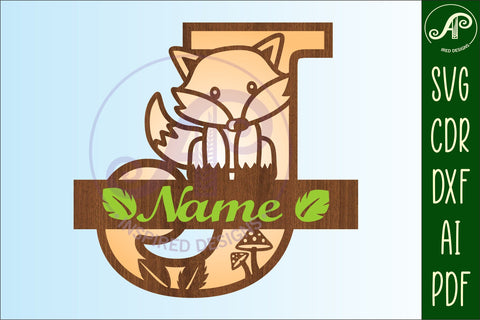 Fox Monogram Letter J SVG Cut File SVG APInspireddesigns 