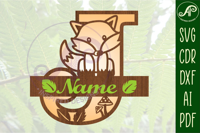 Fox Monogram Letter J SVG Cut File SVG APInspireddesigns 