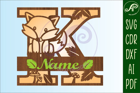 Fox Monogram Letter K SVG Cut File SVG APInspireddesigns 