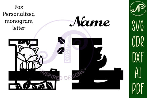 Fox Monogram Letter L SVG Cut File SVG APInspireddesigns 