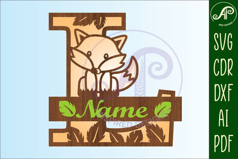 Fox Monogram Letter L SVG Cut File SVG APInspireddesigns 