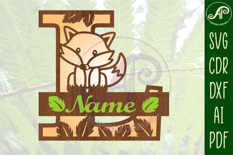 Fox Monogram Letter L SVG Cut File SVG APInspireddesigns 