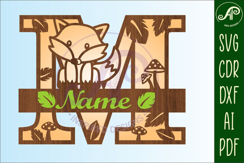 Fox Monogram Letter M SVG Cut File SVG APInspireddesigns 