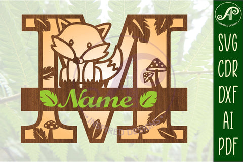 Fox Monogram Letter M SVG Cut File SVG APInspireddesigns 