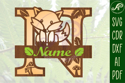 Fox Monogram Letter N SVG Cut File SVG APInspireddesigns 