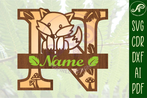 Fox Monogram Letter N SVG Cut File SVG APInspireddesigns 