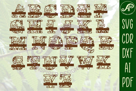 Fox monogram letter Name signs 3 layer design Bundle SVG APInspireddesigns 