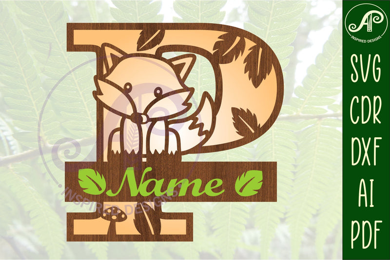 Fox Monogram Letter P SVG Cut File SVG APInspireddesigns 