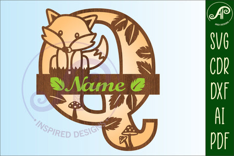 Fox Monogram Letter Q SVG Cut File SVG APInspireddesigns 