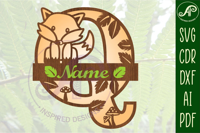 Fox Monogram Letter Q SVG Cut File SVG APInspireddesigns 