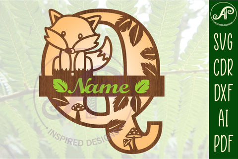Fox Monogram Letter Q SVG Cut File SVG APInspireddesigns 