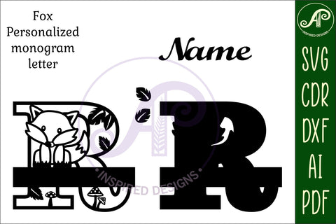 Fox Monogram Letter R SVG Cut File SVG APInspireddesigns 