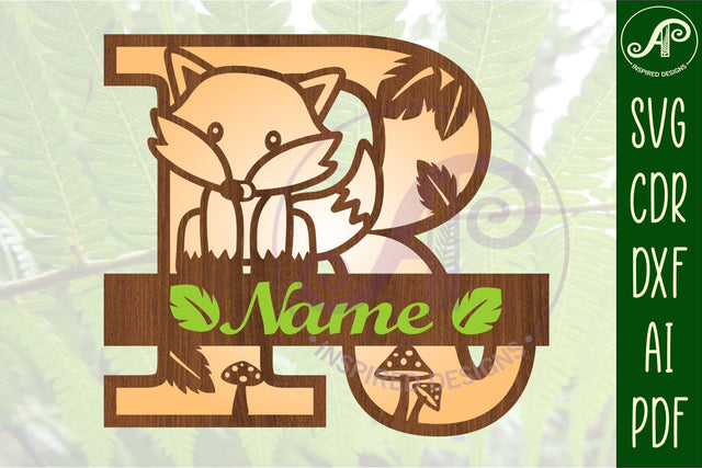 Fox Monogram Letter R SVG Cut File SVG APInspireddesigns 